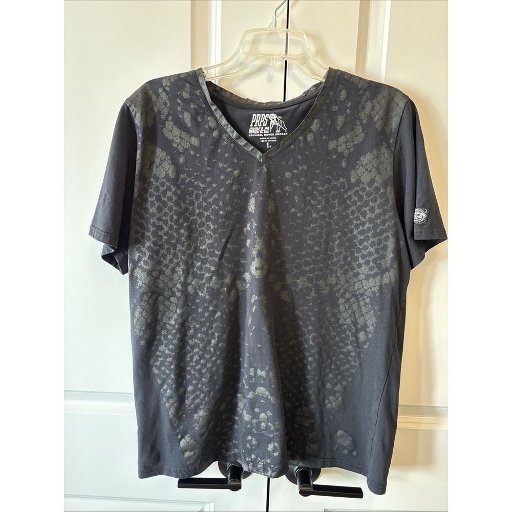 PRPS Goods & Co Mens Large Short Sleeve V-Neck Animal Print T-Shirt Black